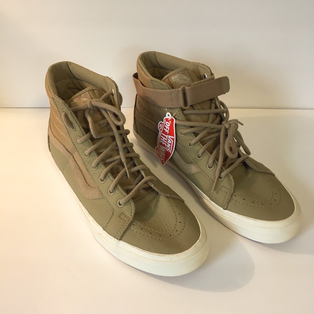 Vans SK8-Hi Reissue Strap Skateboard Shoe Men’s 13 Moss Green Tan